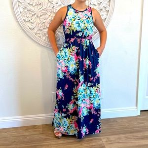 Long, floral summer dress